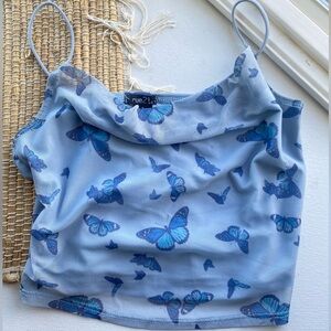Rue21 size small blue butterfly top